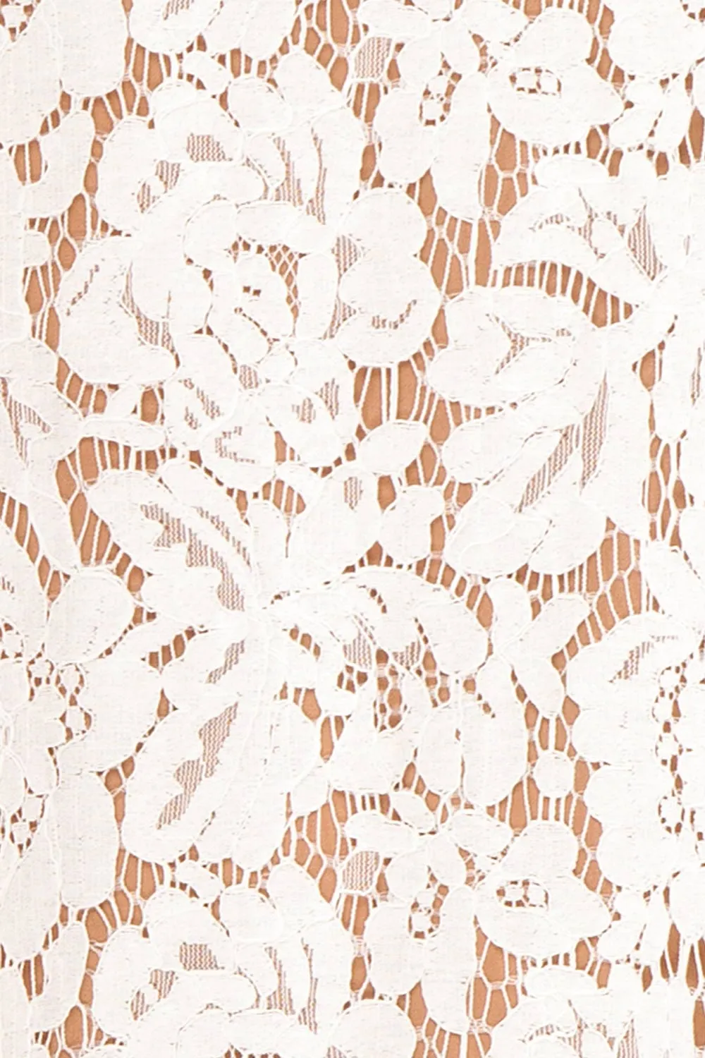 Apama White | Floral Lace Short Sleeve Dress