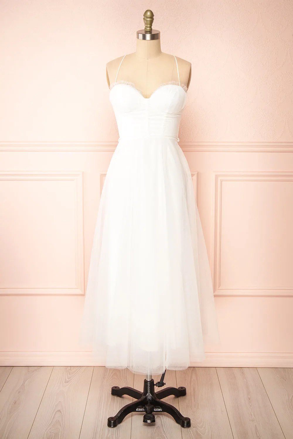 Chaya White | Midi Tulle Dress w/ Corset
