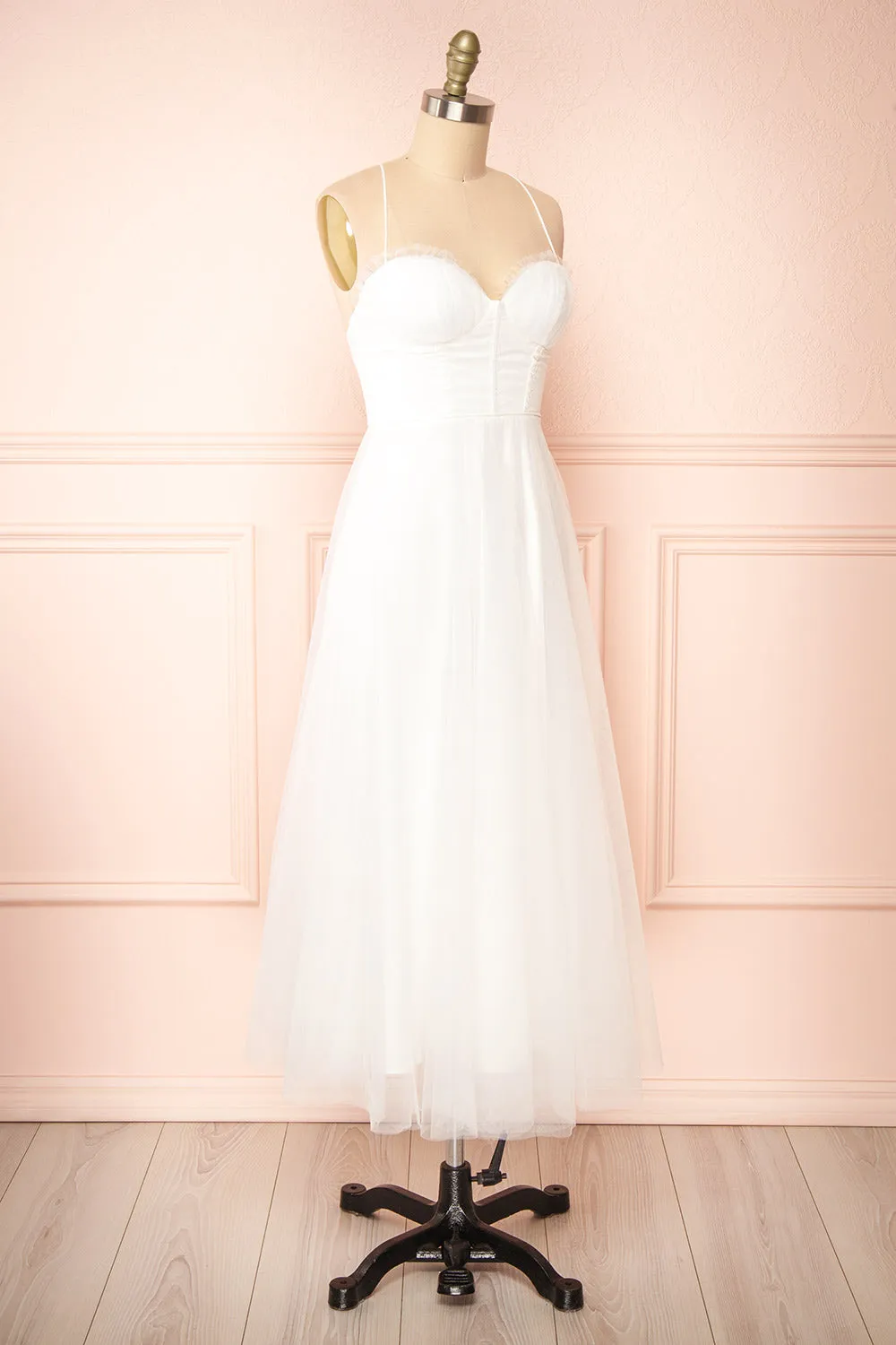 Chaya White | Midi Tulle Dress w/ Corset