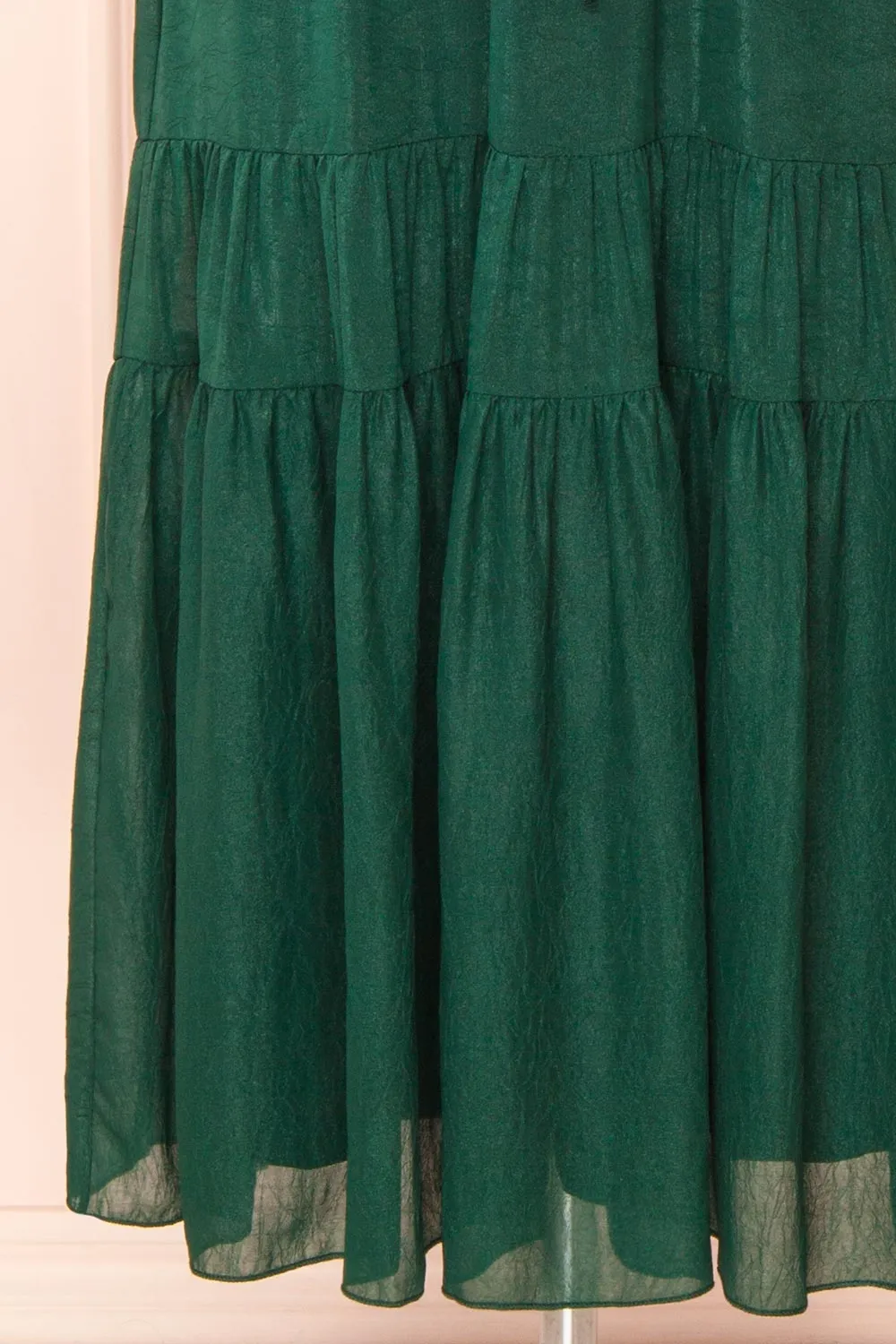 Cyriana | Green Midi Dress w/ Waist Cord