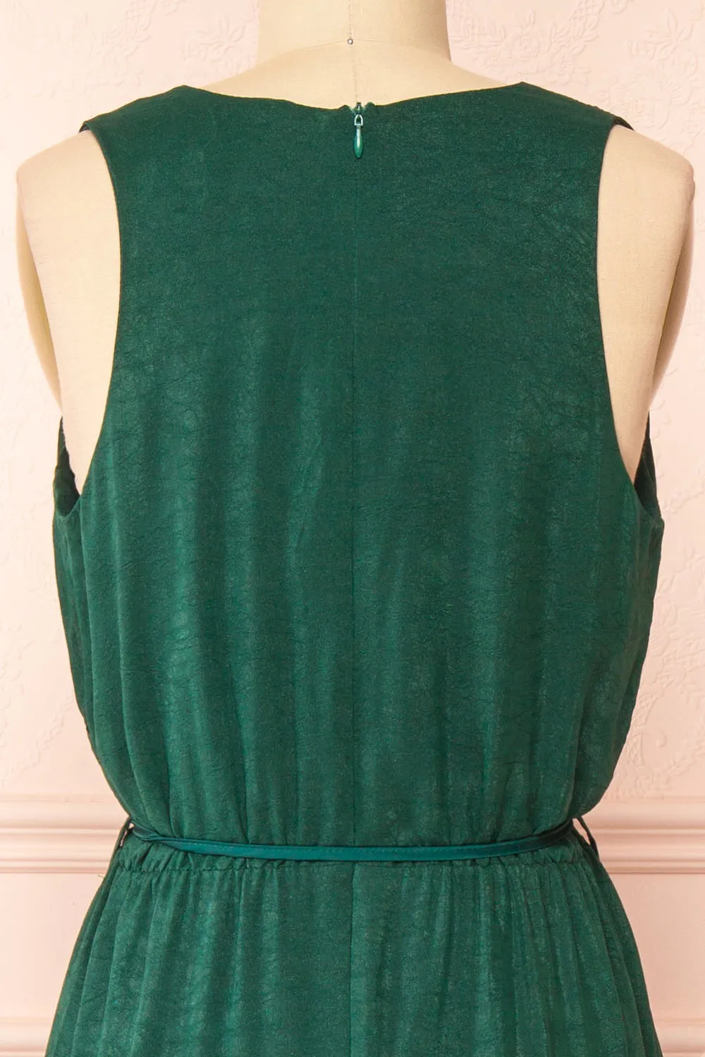 Cyriana | Green Midi Dress w/ Waist Cord