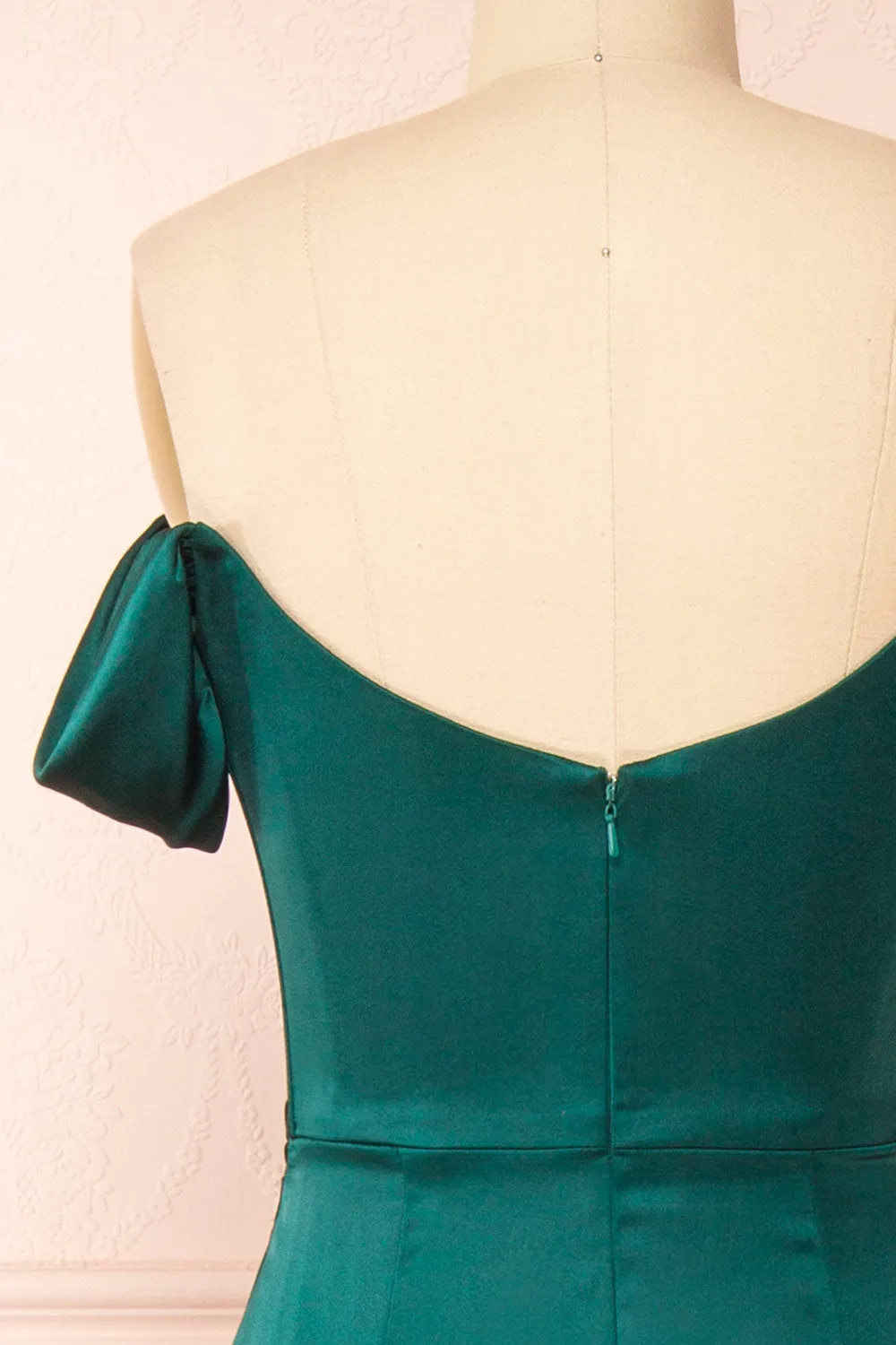Evolet Green | Off-Shoulder Corset Maxi Dress