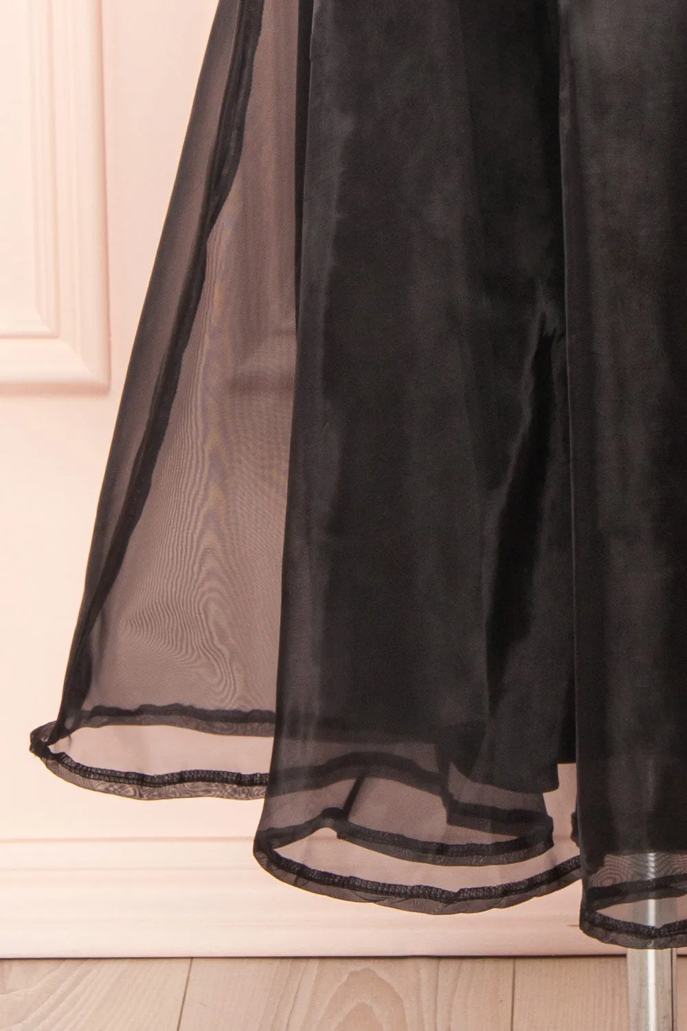 Holly Black | Off-Shoulder Organza Midi Dress
