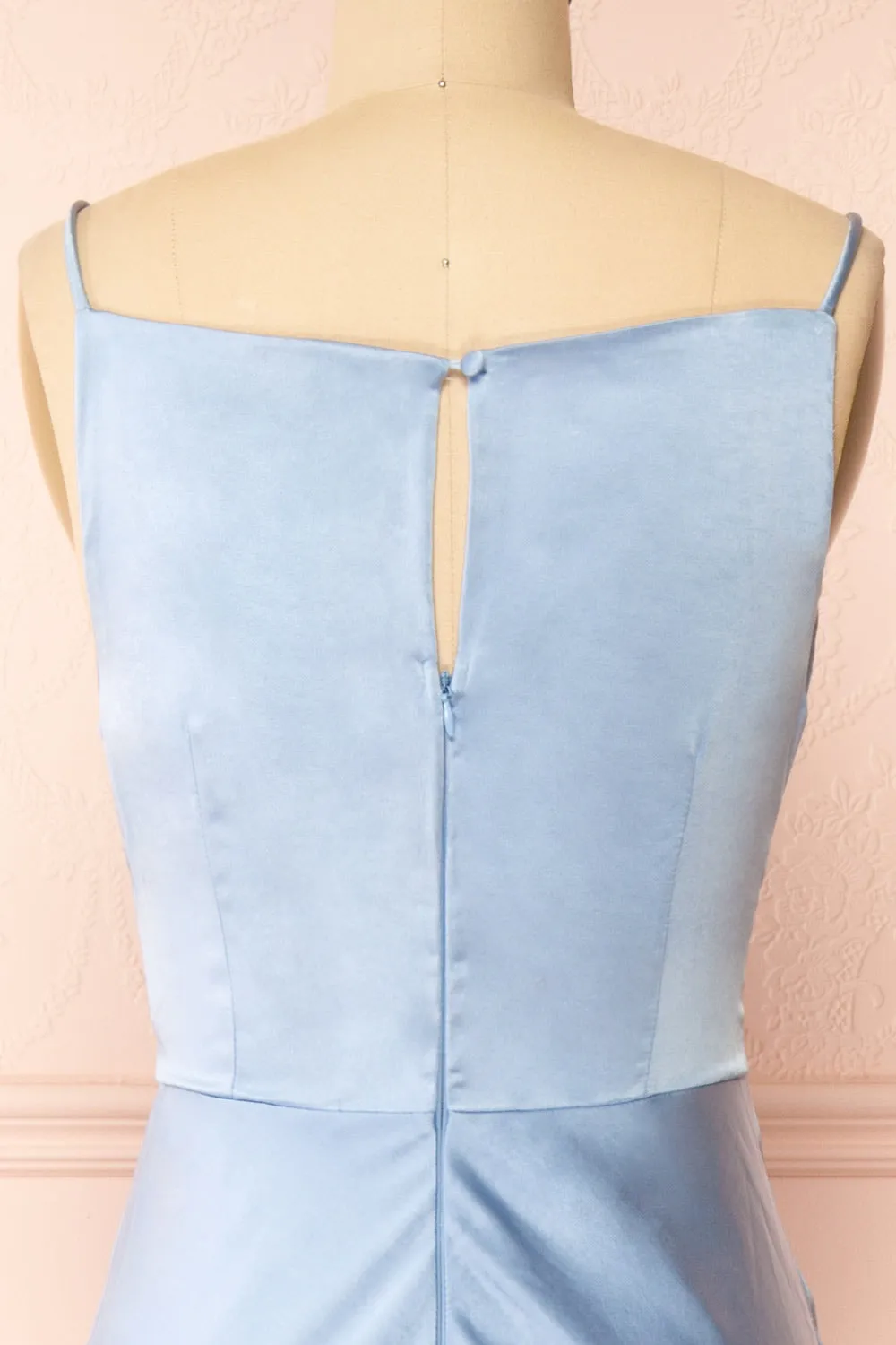 Jazti Blue | Satin Maxi Dress
