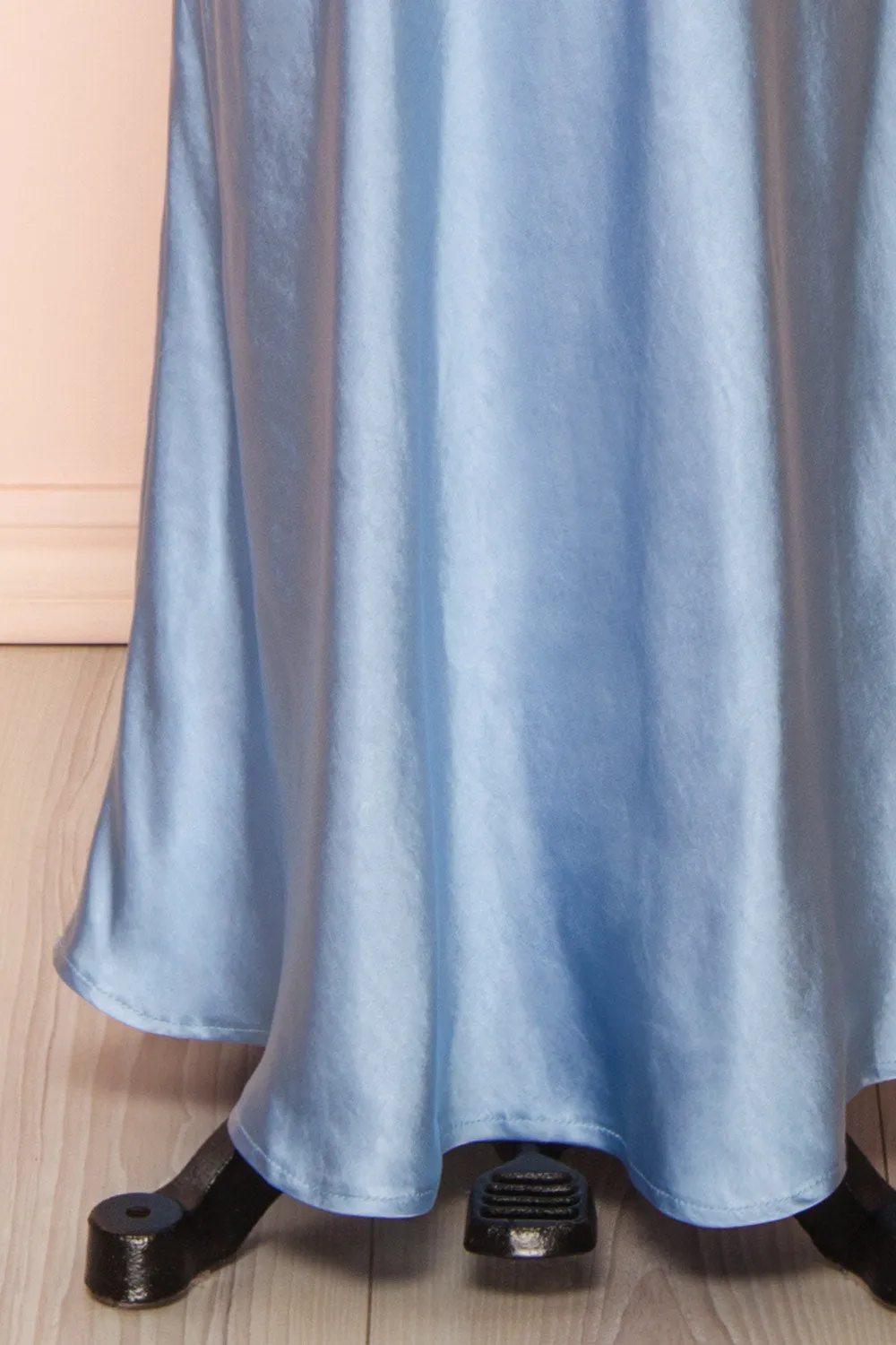 Jazti Blue | Satin Maxi Dress