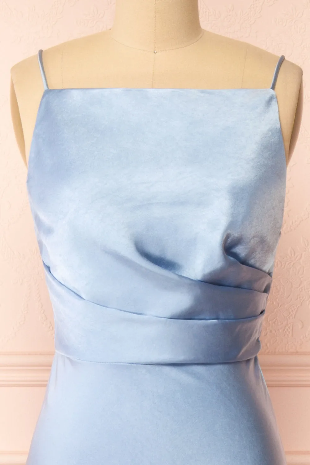 Jazti Blue | Satin Maxi Dress