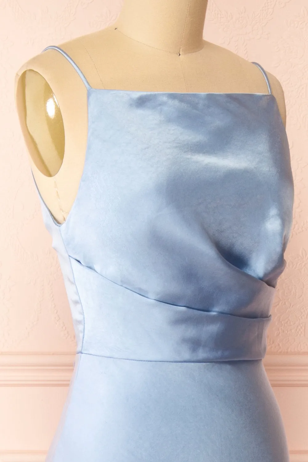 Jazti Blue | Satin Maxi Dress