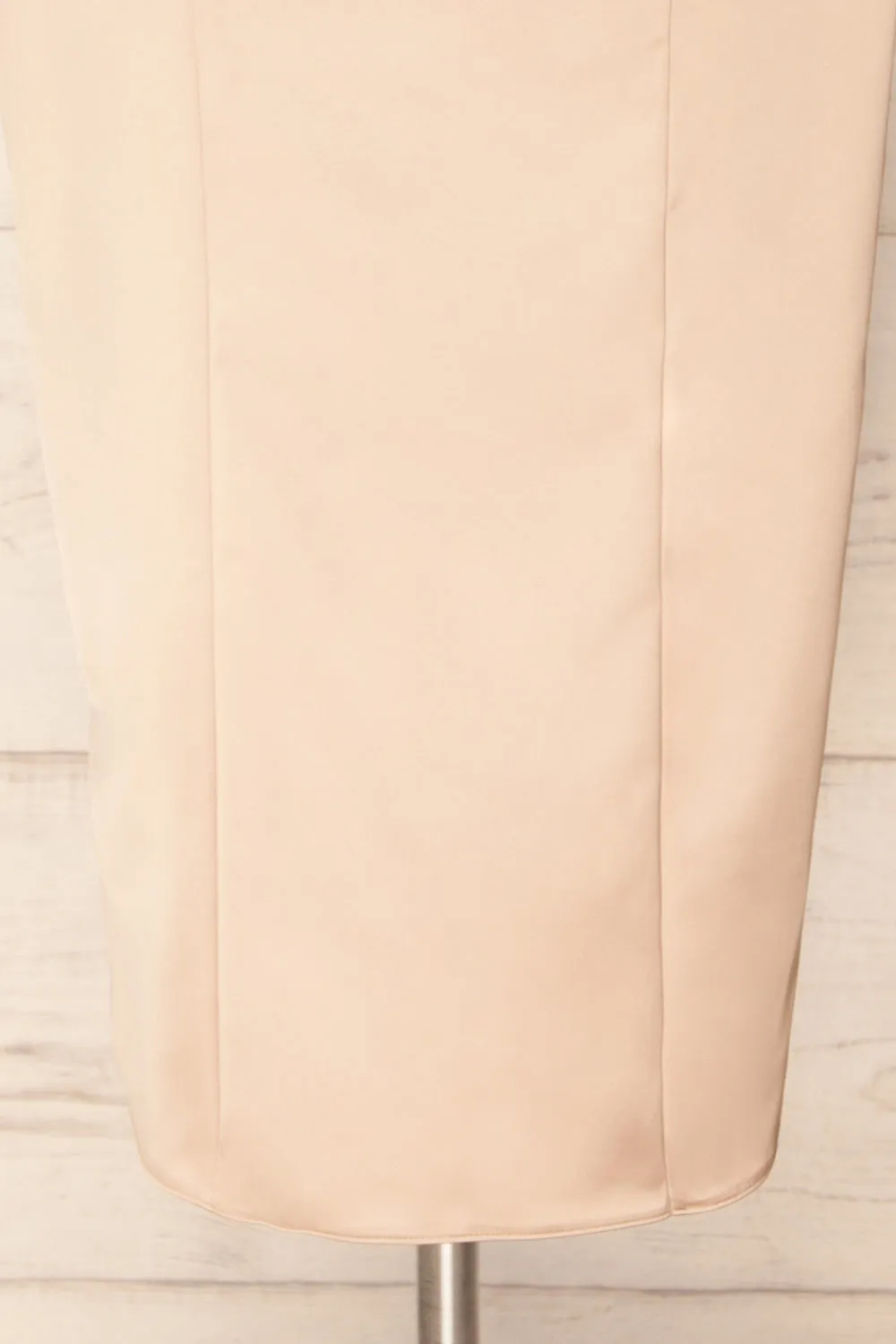 Korina Champagne | Fitted Satin Midi Dress