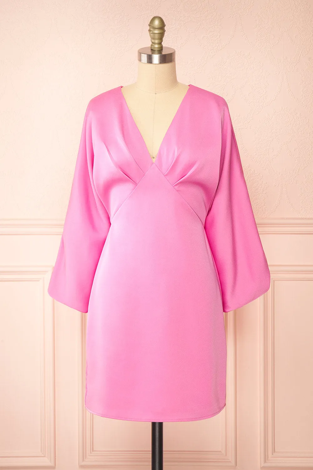 Rosalyn | Short Pink Dress w/ Puffy Sleeves