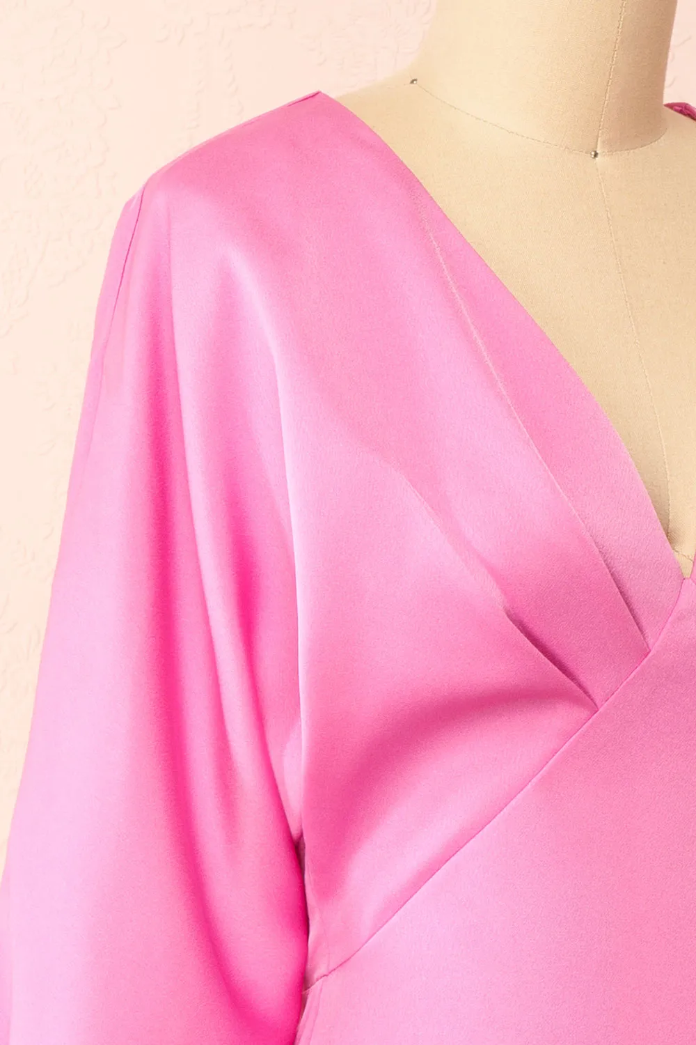 Rosalyn | Short Pink Dress w/ Puffy Sleeves