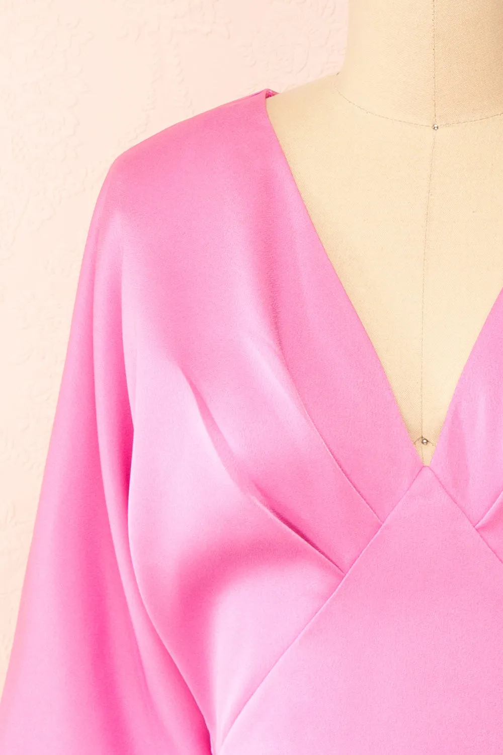 Rosalyn | Short Pink Dress w/ Puffy Sleeves