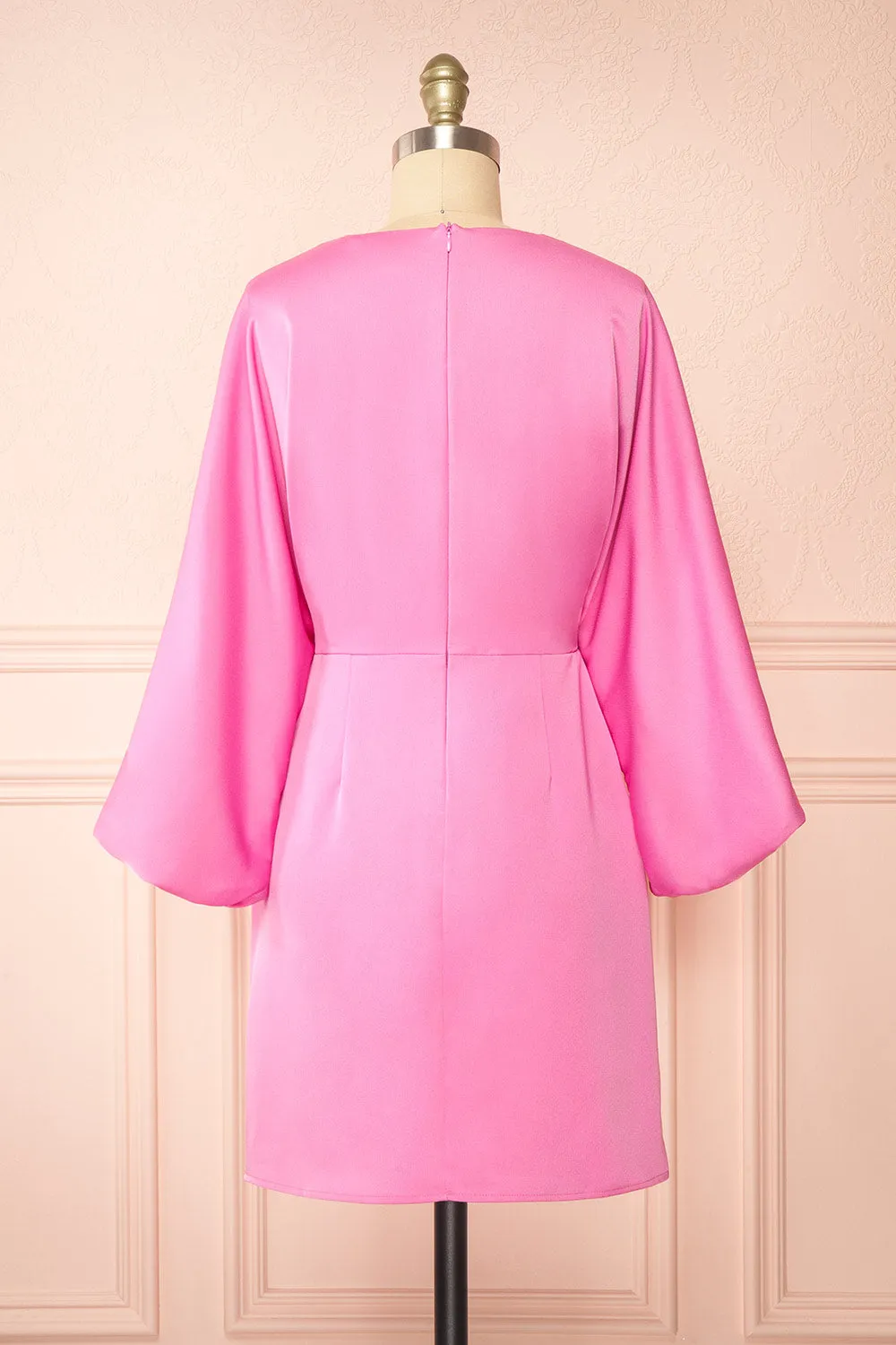 Rosalyn | Short Pink Dress w/ Puffy Sleeves