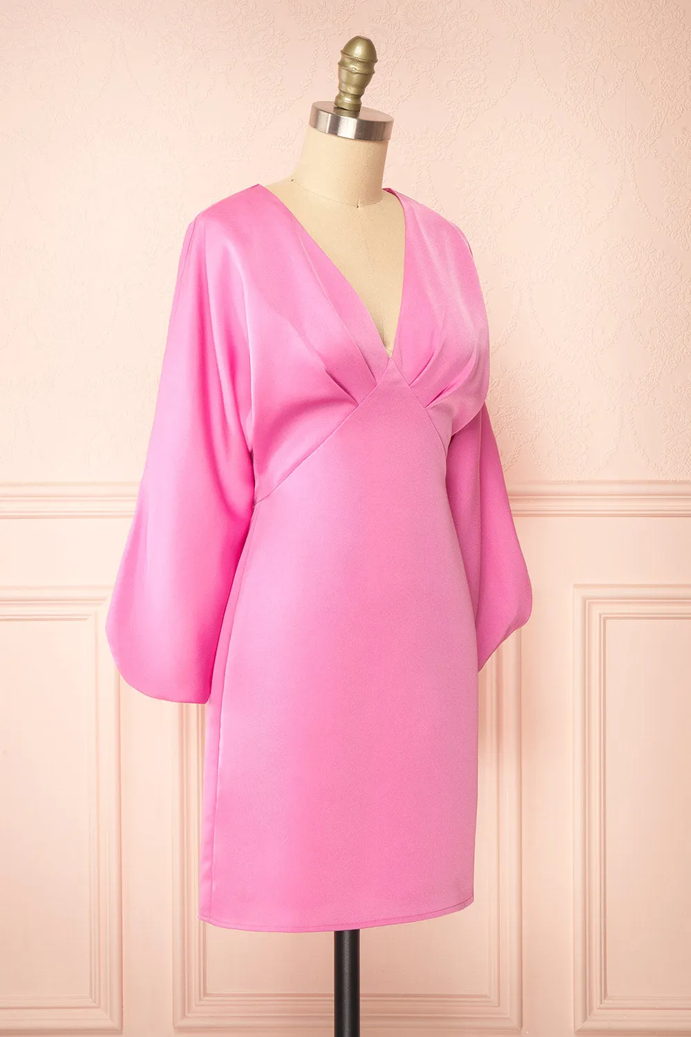 Rosalyn | Short Pink Dress w/ Puffy Sleeves