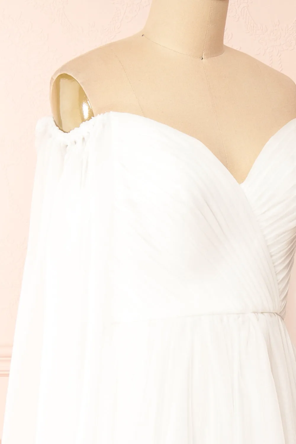 Vivienne| Maxi White Dress w/ Pleated Bust
