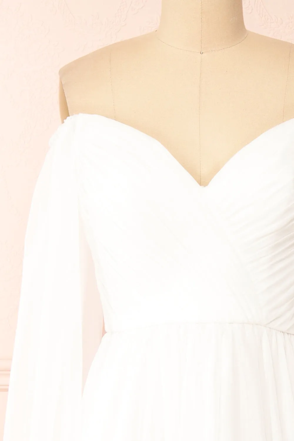 Vivienne| Maxi White Dress w/ Pleated Bust