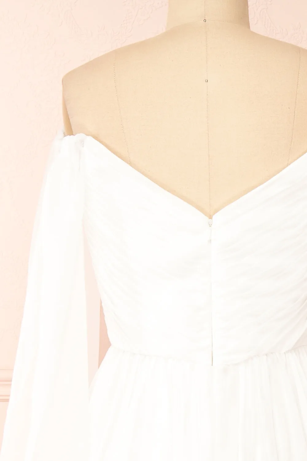 Vivienne| Maxi White Dress w/ Pleated Bust