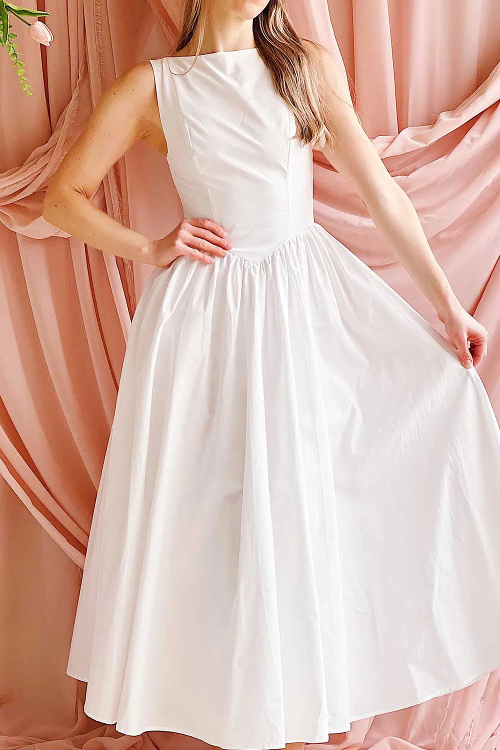 Yuma White | Maxi Dress w/ Scooped Back