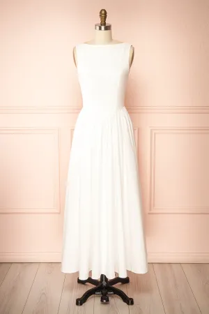 Yuma White | Maxi Dress w/ Scooped Back